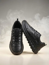 Liberty Force 10 Classic Black Lace-Up School Shoes.