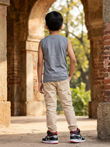 Boys Grey Iron Man Superhero Sleeveless T-shirt