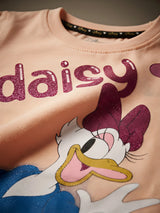 Girls Peach Daisy Duck Graphic T-Shirt