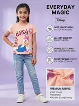 Girls Peach Daisy Duck Graphic T-Shirt