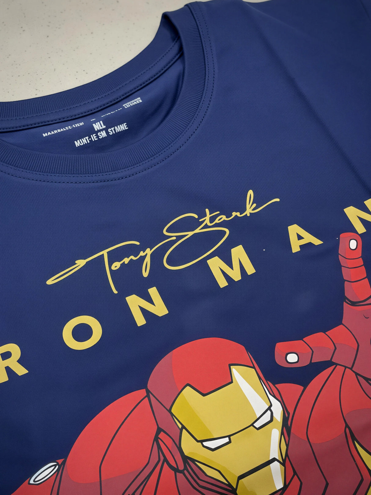 Boys Navy Blue Iron Man Graphic T-Shirt