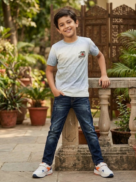 Boys Green Ombre Graphic Print T-Shirt