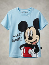 Boys Light Blue Mickey Mouse Graphic T-Shirt