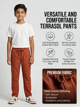 Boys' Burnt Orange Cotton Trackpants