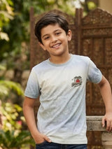 Boys Green Ombre Graphic Print T-Shirt