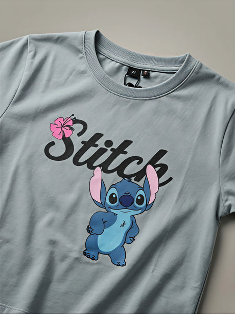 Girls Grey Stitch Graphic Tee