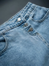 Girls Light Blue Denim Skort Shorts