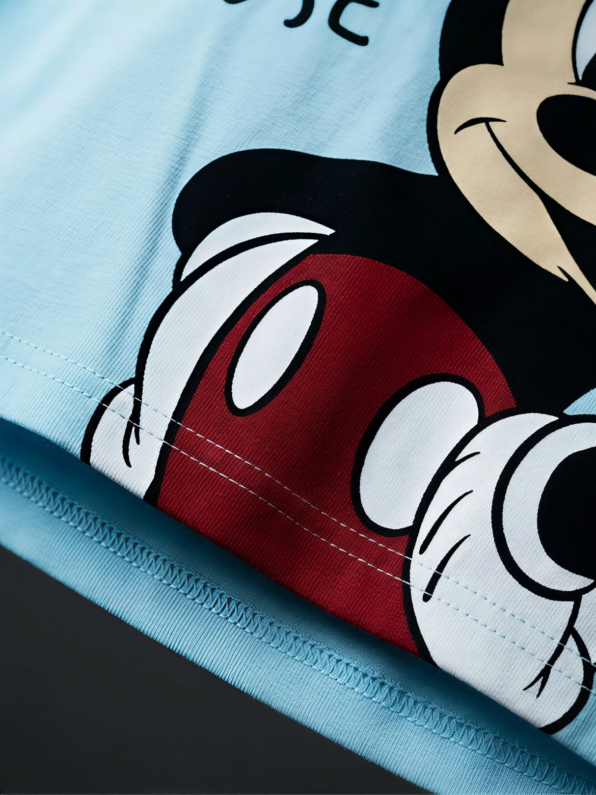 Boys Light Blue Mickey Mouse Graphic T-Shirt