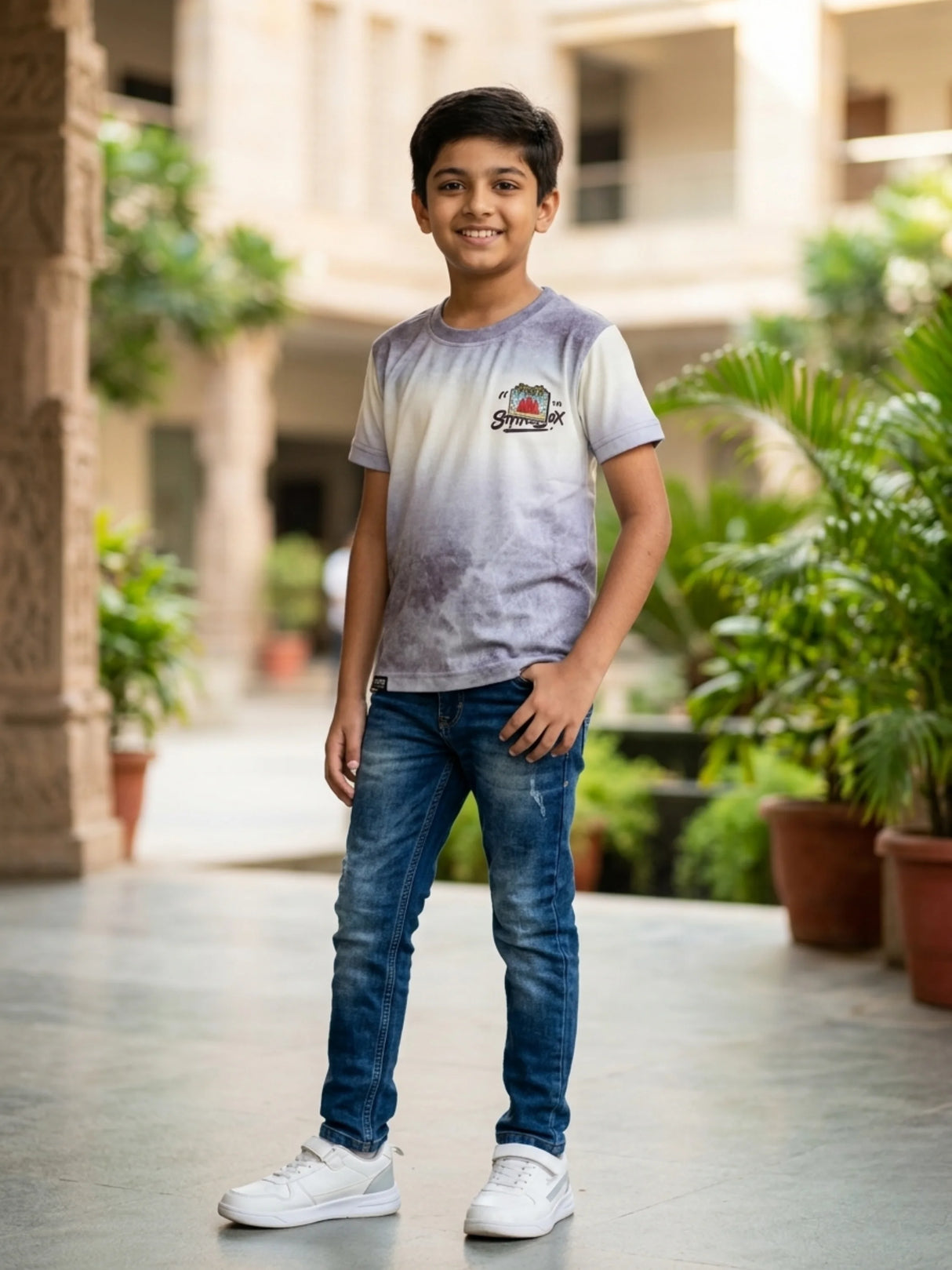 Boys Purple Ombre Gradient T-Shirt