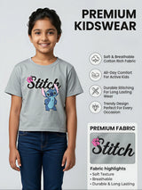 Girls Grey Stitch Graphic Tee