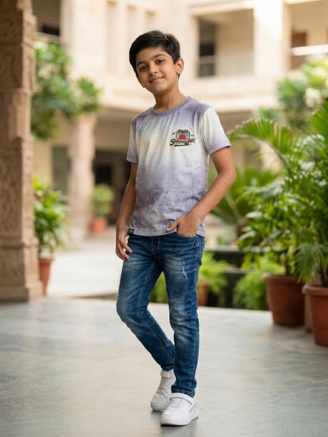 Boys Purple Ombre Gradient T-Shirt
