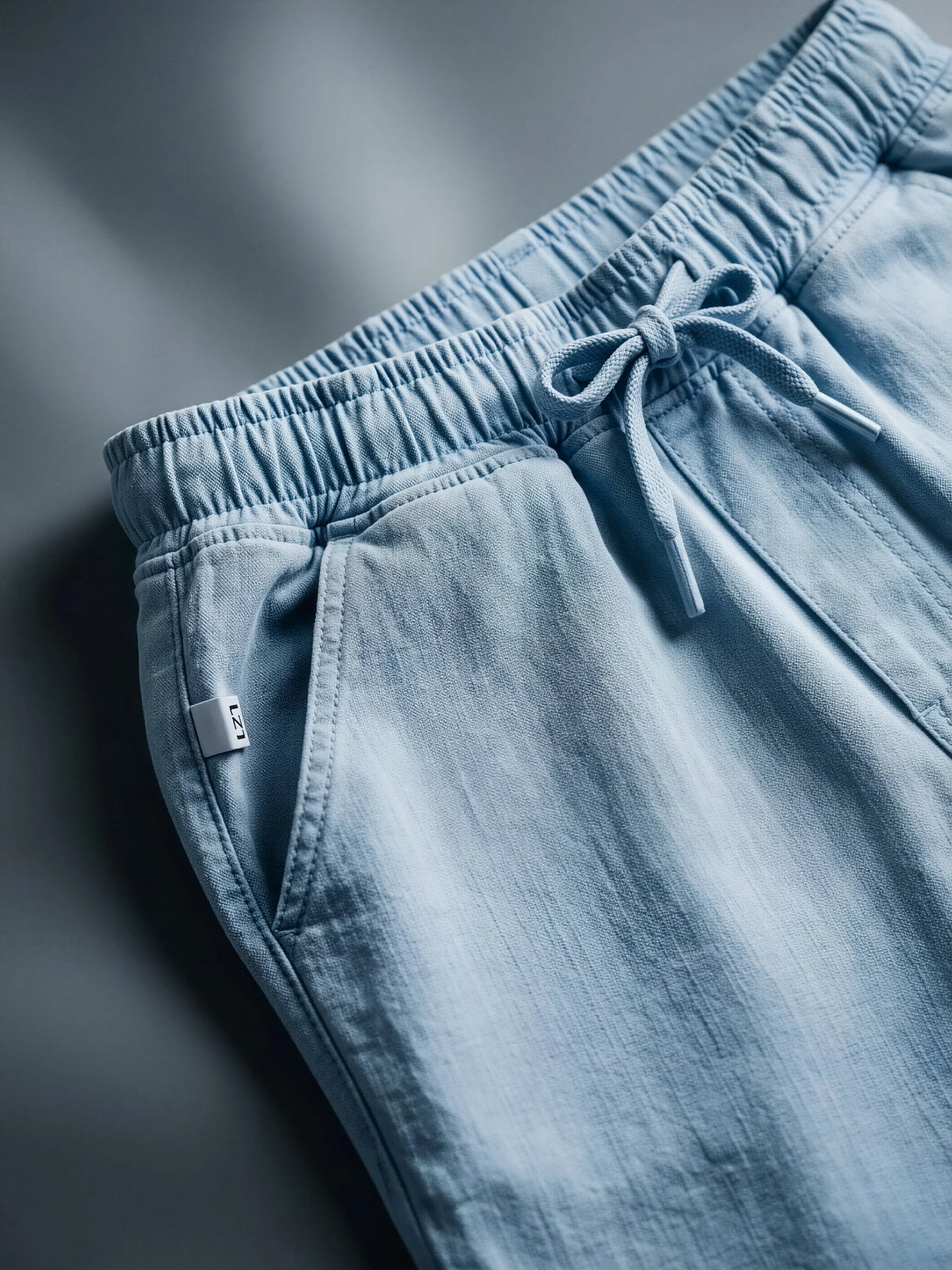 Boys Light Blue Comfort Fit Drawstring Pants