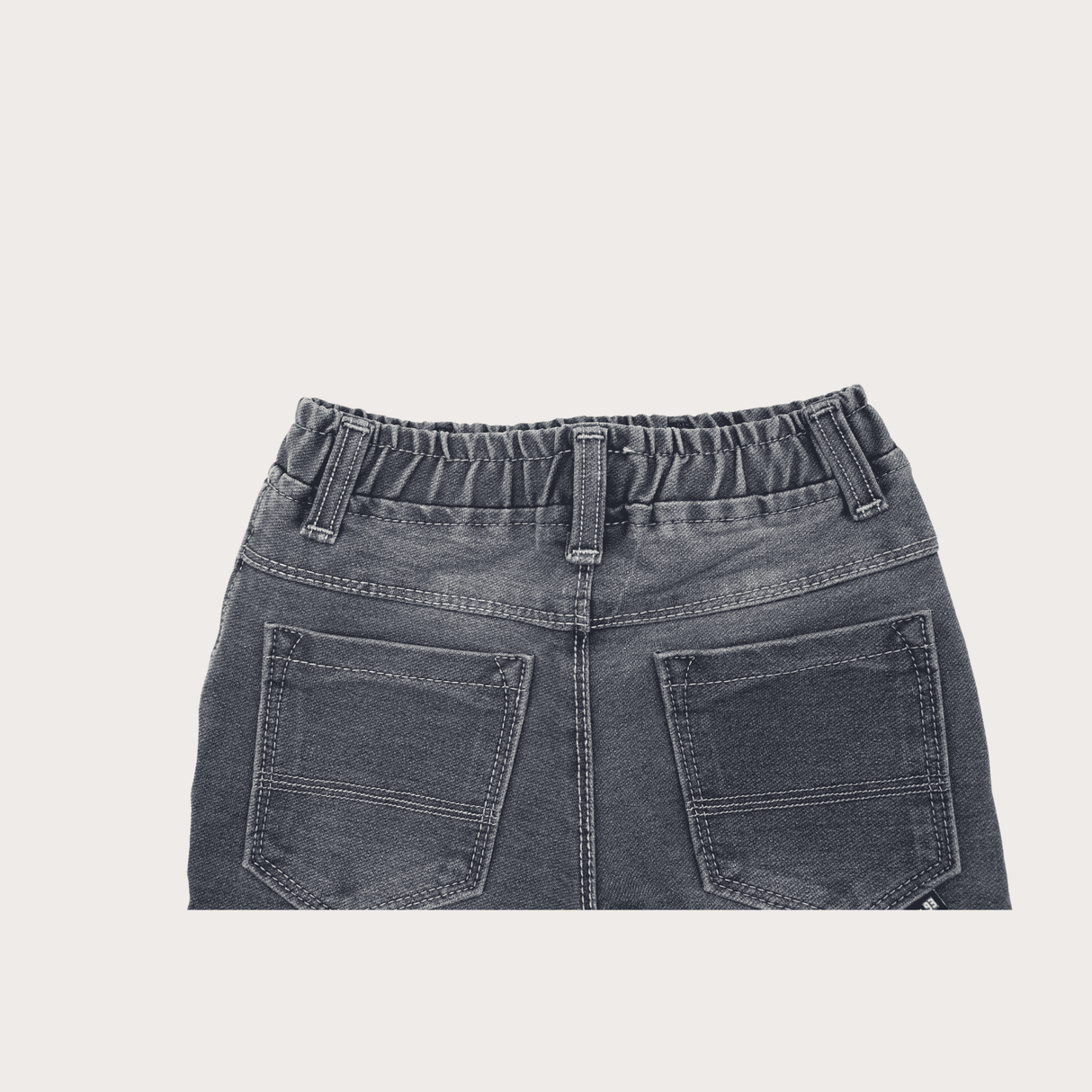 Boys Casual Plain Jeans Shorts Full Elastic - Blue