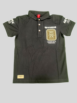 Boys' Black Polo T-Shirt–Odysseus Graphic Print