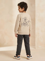 Cream Bear Graphic Print T-Shirt