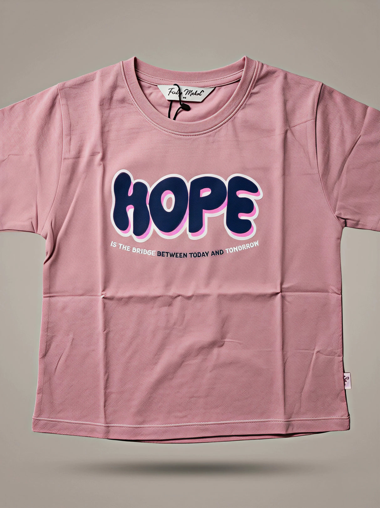Girls Mauve Purple Hope Printed Boxy Casual Top.