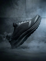 Skechers Unisex Black Lace-Up School Shoes.