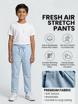 Boys Light Blue Comfort Fit Drawstring Pants