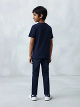 Boys Navy Blue Captain America Graphic T-Shirt