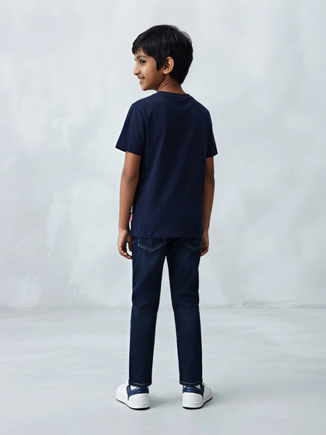 Boys Navy Blue Captain America Graphic T-Shirt
