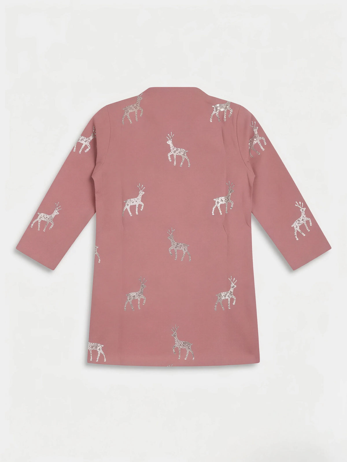 Pink Deer Print Kurta Pajama Set for Boys