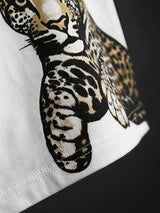 Boys White Leopard Print Graphic T-Shirt - Roar Edition