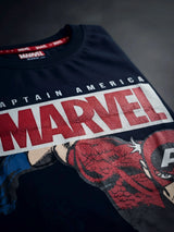 Boys Navy Blue Captain America Graphic T-Shirt