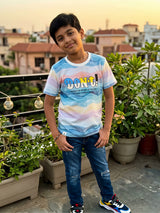 Boys Blue Graphic Print Crew Neck T-Shirt