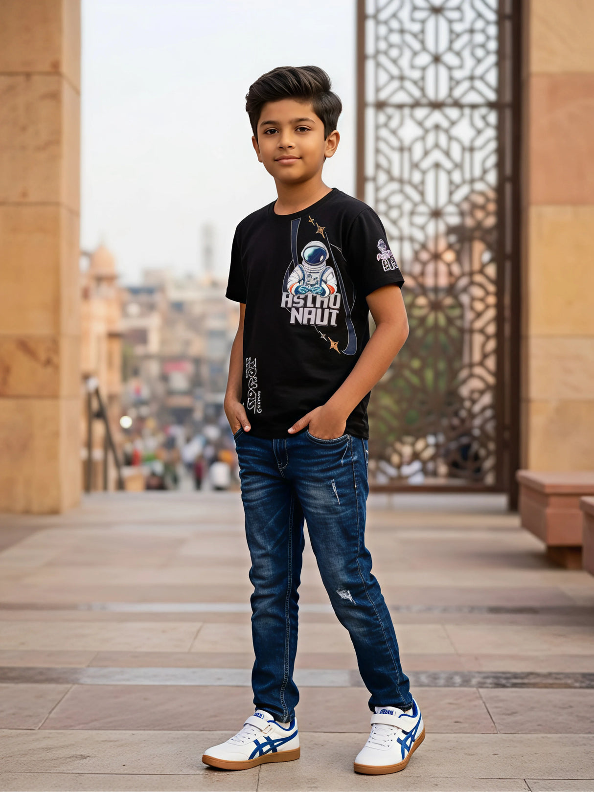 Boys Black Space Explorer Graphic T-Shirt