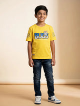 Boys Yellow Bugs Graphic Cotton T-Shirt