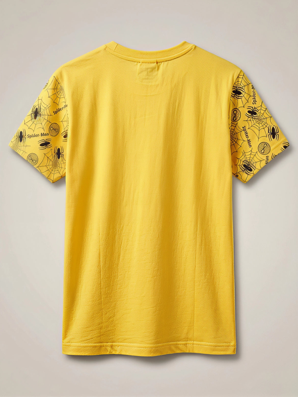 Boys Yellow Spider-Man Printed Cotton T-Shirt