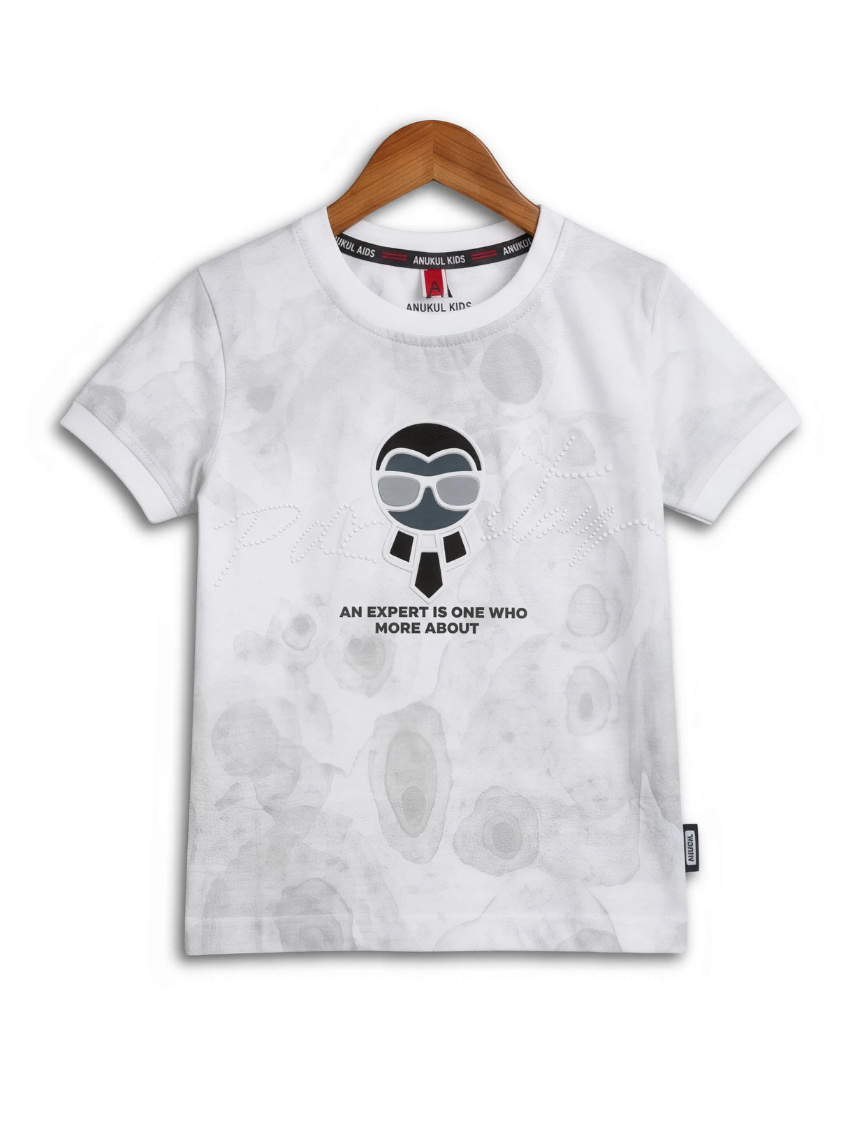 Boys White Graphic Print Cotton T-Shirt