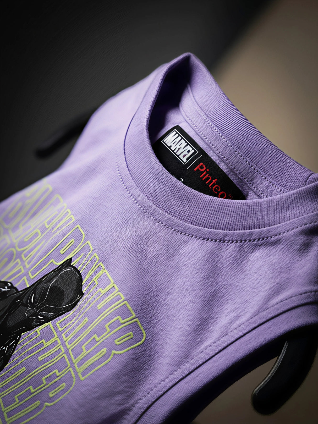 Boys' Purple Black Panther Muscle Tee - Wakanda Forever Print