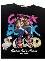 Girls' "Cute Girl" Streetwear Graphic Crop Top