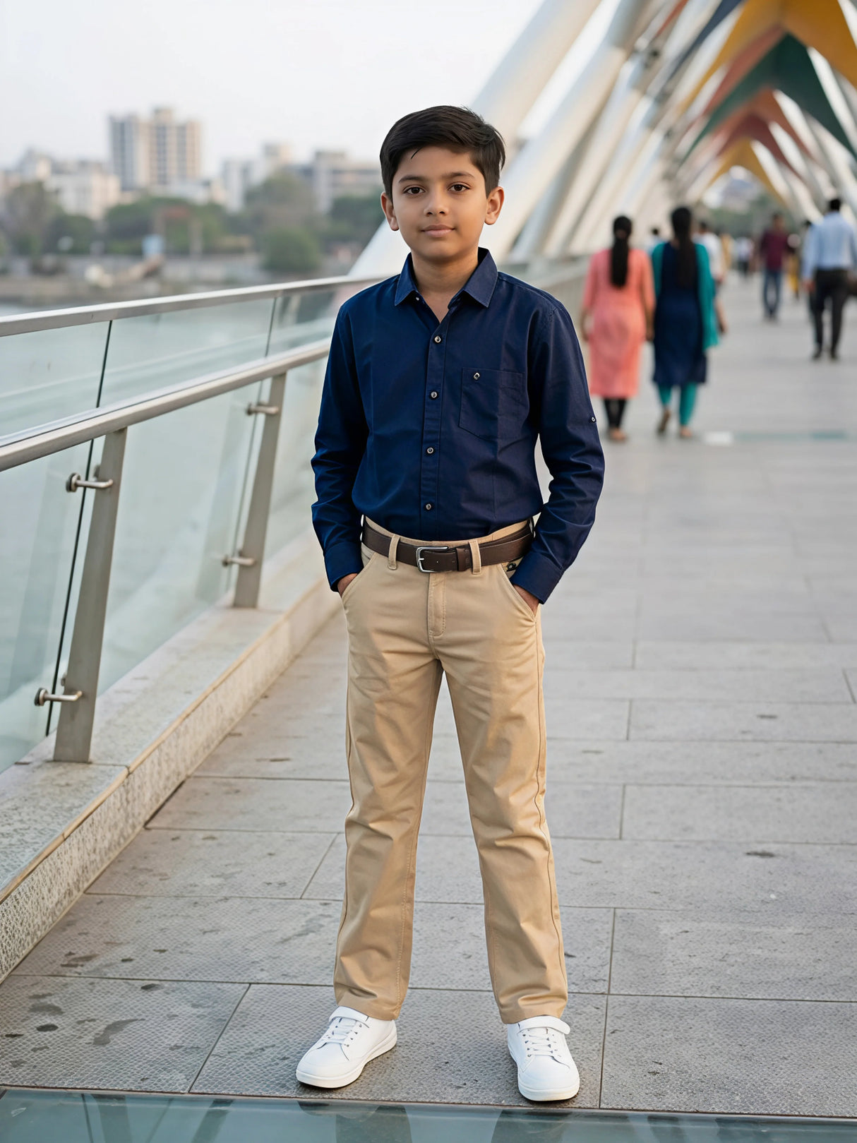 Boys Khaki Cotton Chino Pants