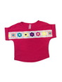 Girls' Floral Appliqué Button-Down Shirt