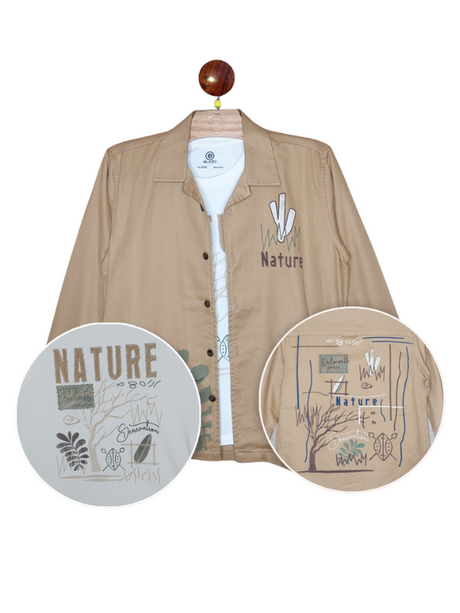 Boys' Khaki 'Nature' Graphic Jacket / Overshirt