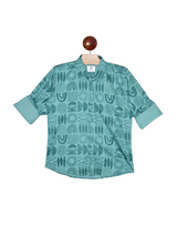 Boys' Orange Embroidered Sun Casual Shirt