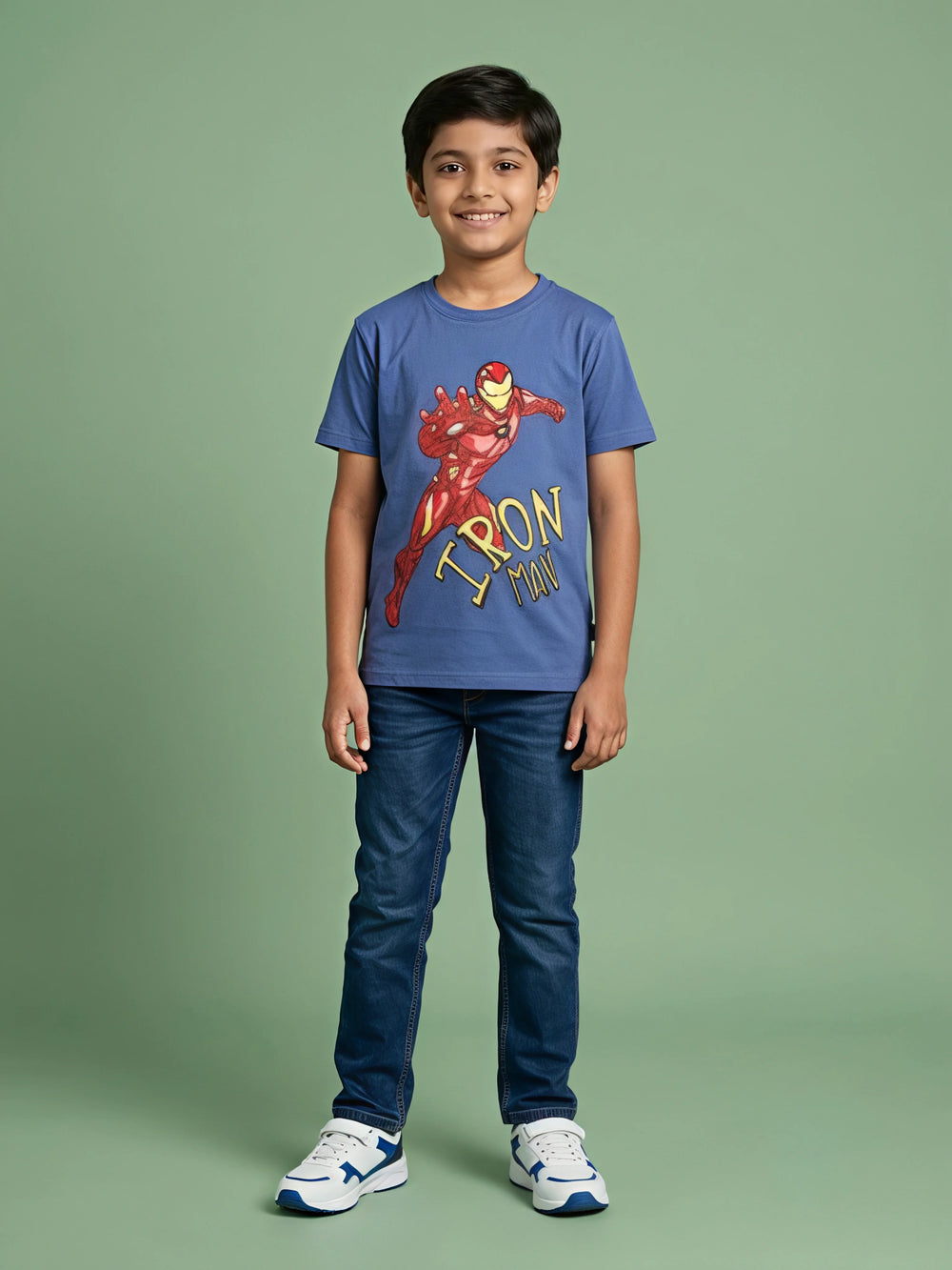 Buy the ultimate Boys Blue Iron Man Graphic T-Shirt. Perfect for casual wear, daily play, and Marvel fans. High-converting style, comfortable regular fit.