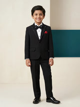 Boys Premium Black Coat Suit Set for Weddings and Parties.