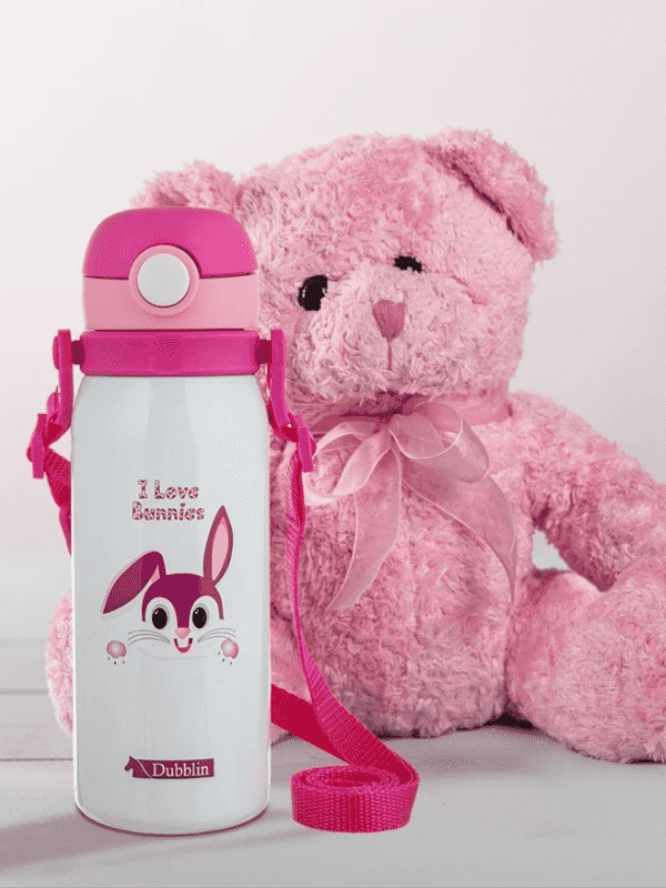 Dubblin Water Bottle  Donut Steel450 Ml Pink For Unisex