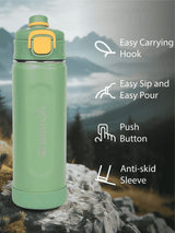 Briiton Water Bottle Universo Steel 1000 Ml Green For Unisex