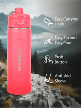 Briiton Water Bottle Universo Steel 1000 Ml Pink For Unisex