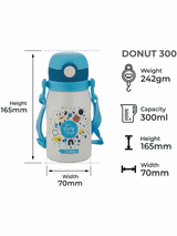 Dubblin Water Bottle Steel Donut Steel300 Ml Blue For Unisex