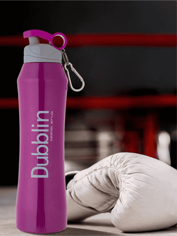 Dubblin Water Bottle Trendy Steel 900 Ml Purple For Unisex