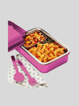 Dubblin Lunch Box Steel Buffet 750 Ml Pink For Unisex