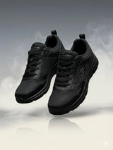 Skechers Unisex Black Lace-Up School Shoes.