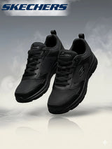 Skechers Unisex Black Lace-Up School Shoes.