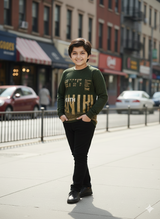 Boys Casual Full Sleeves Printed Round Neck T-Shirt - Green
