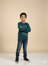 Boys Teal Green "Elegant Youth" Graphic Sweatshirt